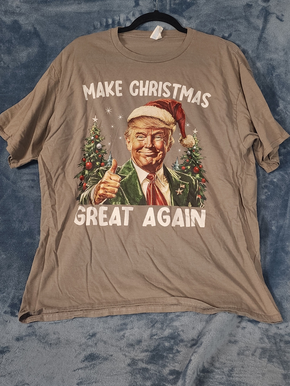 Port and Company Gray "Make Christmas Great Again" Graphic Tee